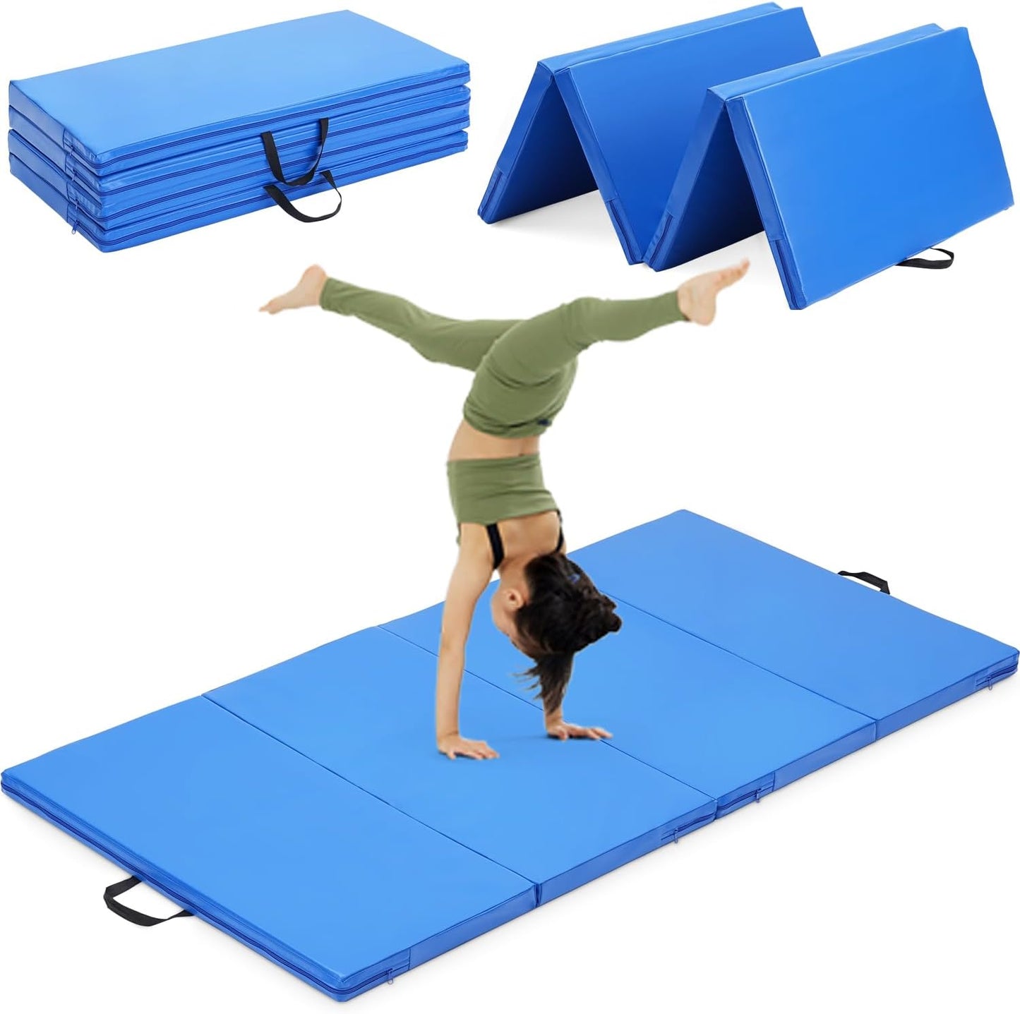Gymnastics Mat for Kids, 2 Thick Folding Tumbling Mat
