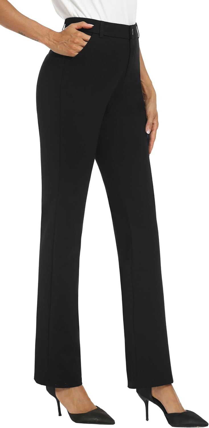 iChosy Women's Stretchy Straight Leg Dress Pants for Work
