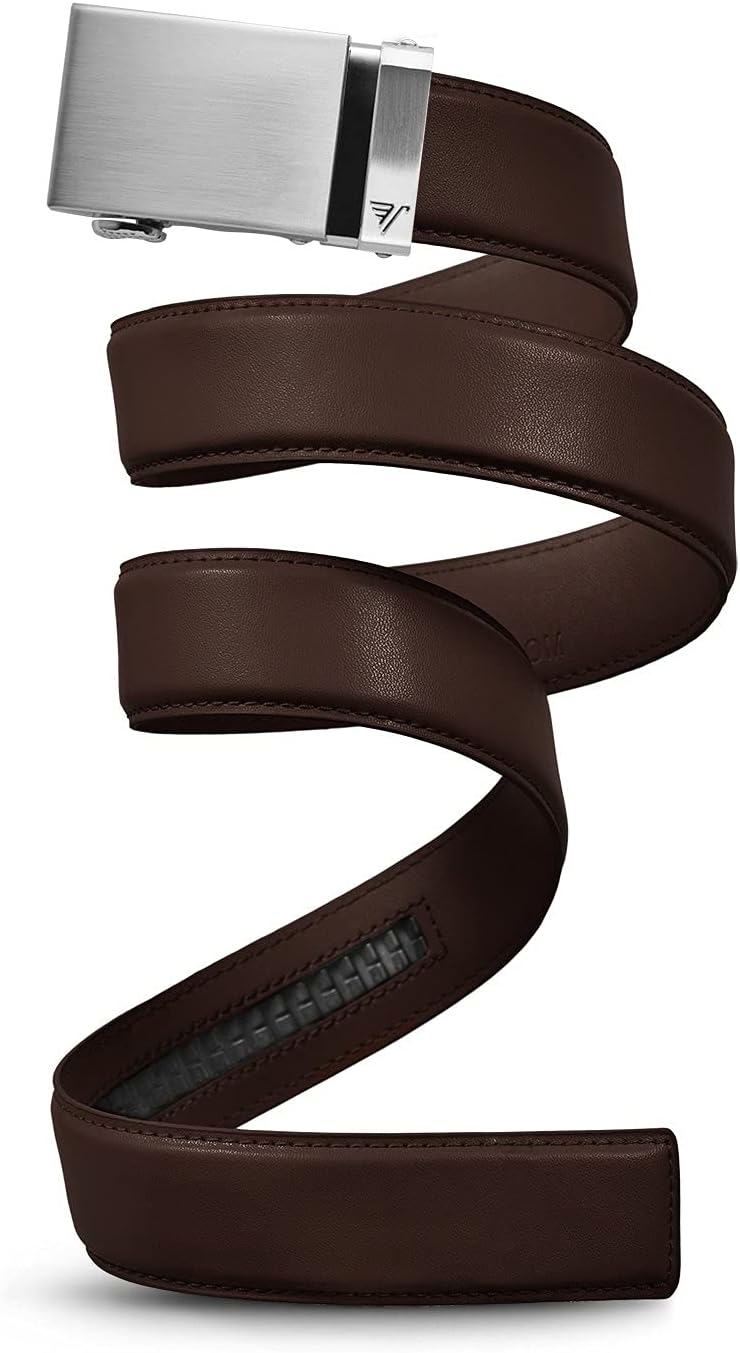 Mission Belt Men's Leather Ratchet Belt - Perfect Fit Every Time
