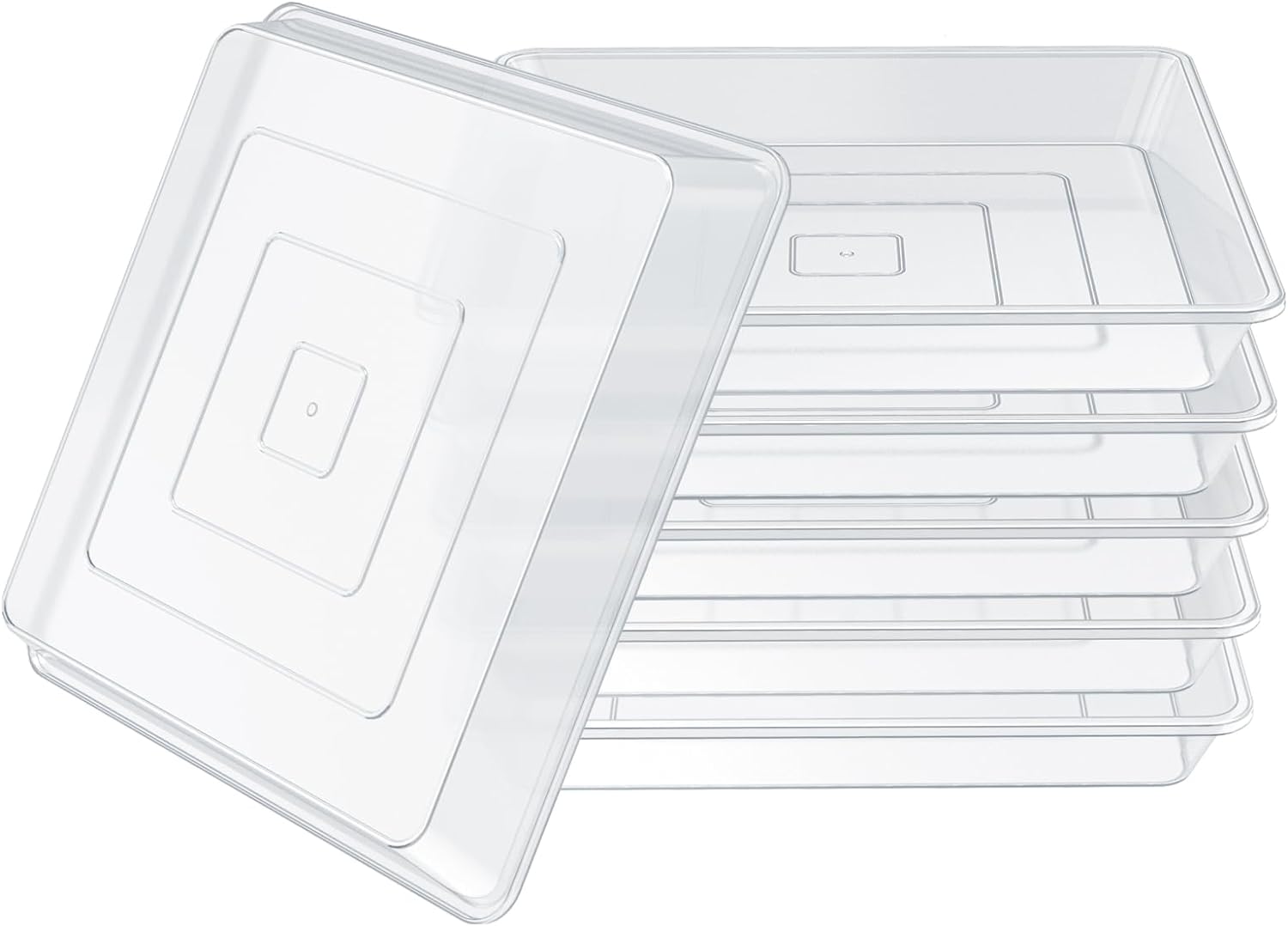 16 Inch Square Clear Plant Saucer for Indoor Outdoor Use