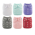 ALVABABY Baby Cloth Diaper 6 Pack with 12 Inserts - Reusable One