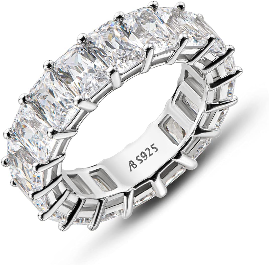 AINUOSHI Eternity Ring: Stunning 925 Sterling Silver Jewelry