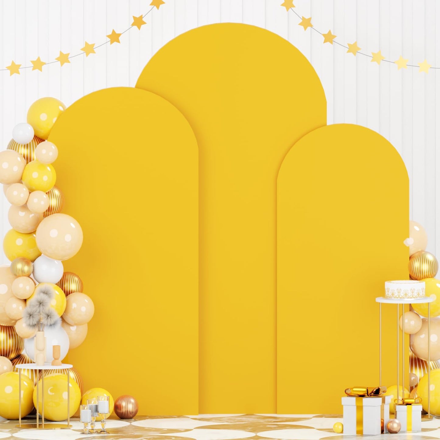 FOTSHARER Gold Arch Cover Set of 3 for Wedding Decoration
