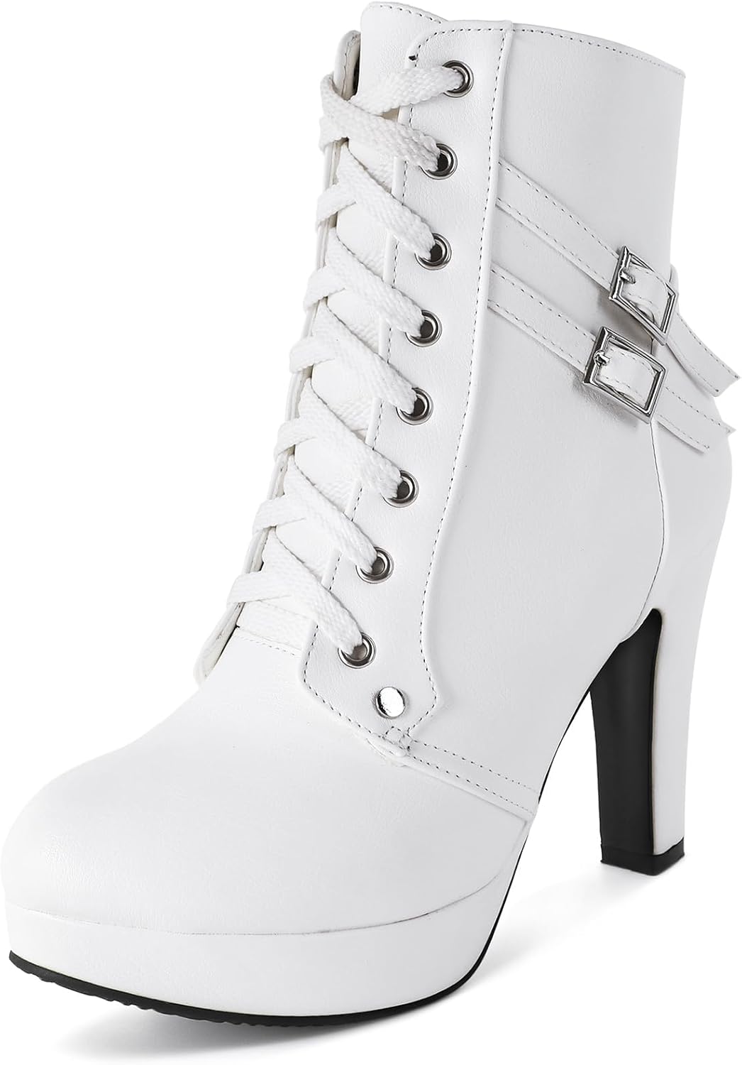 Stylish High Heel Boots for Women with Platform and Lace Up Design