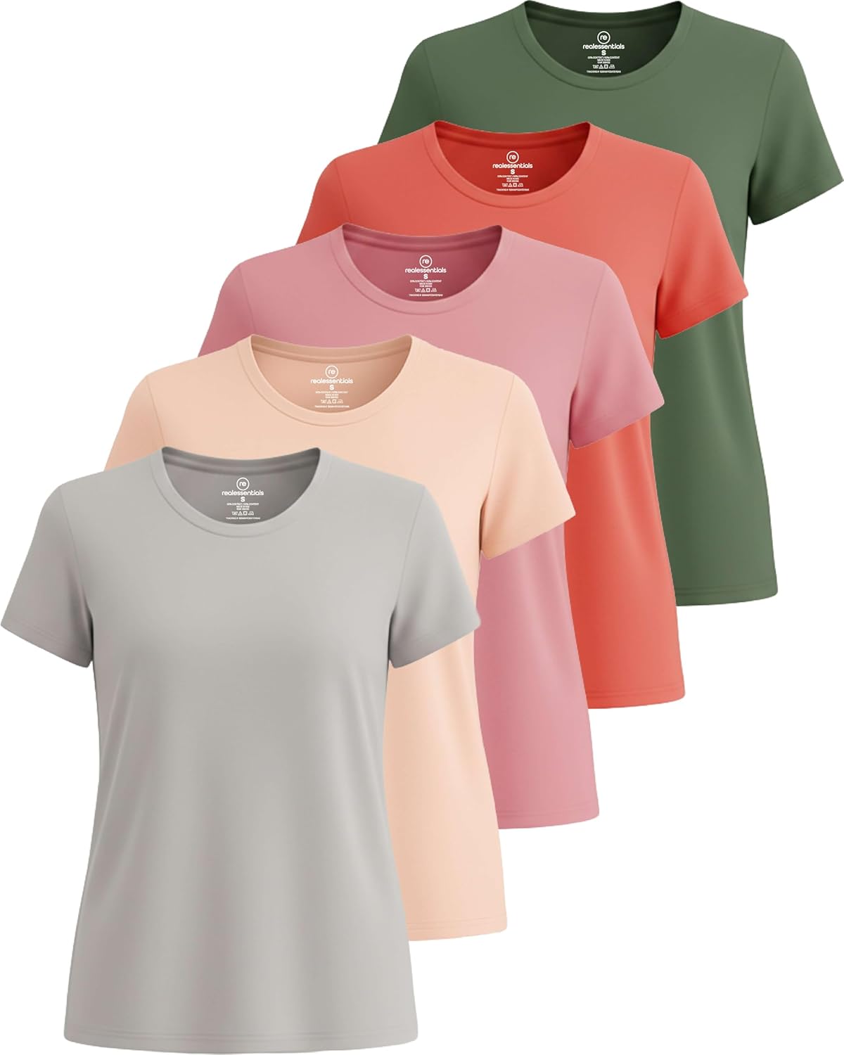 Real Essentials Women's Short Sleeve T-Shirts for Activewear