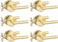 Gold Passage Door Handles 6 Pack - Brushed Gold Interior Levers