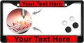 Black Powder-Coated Metal Personalized License Plate Frame - Red/Black