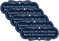 Employees Must Wash Hands Sign - Durable Navy Blue/White Small (5
