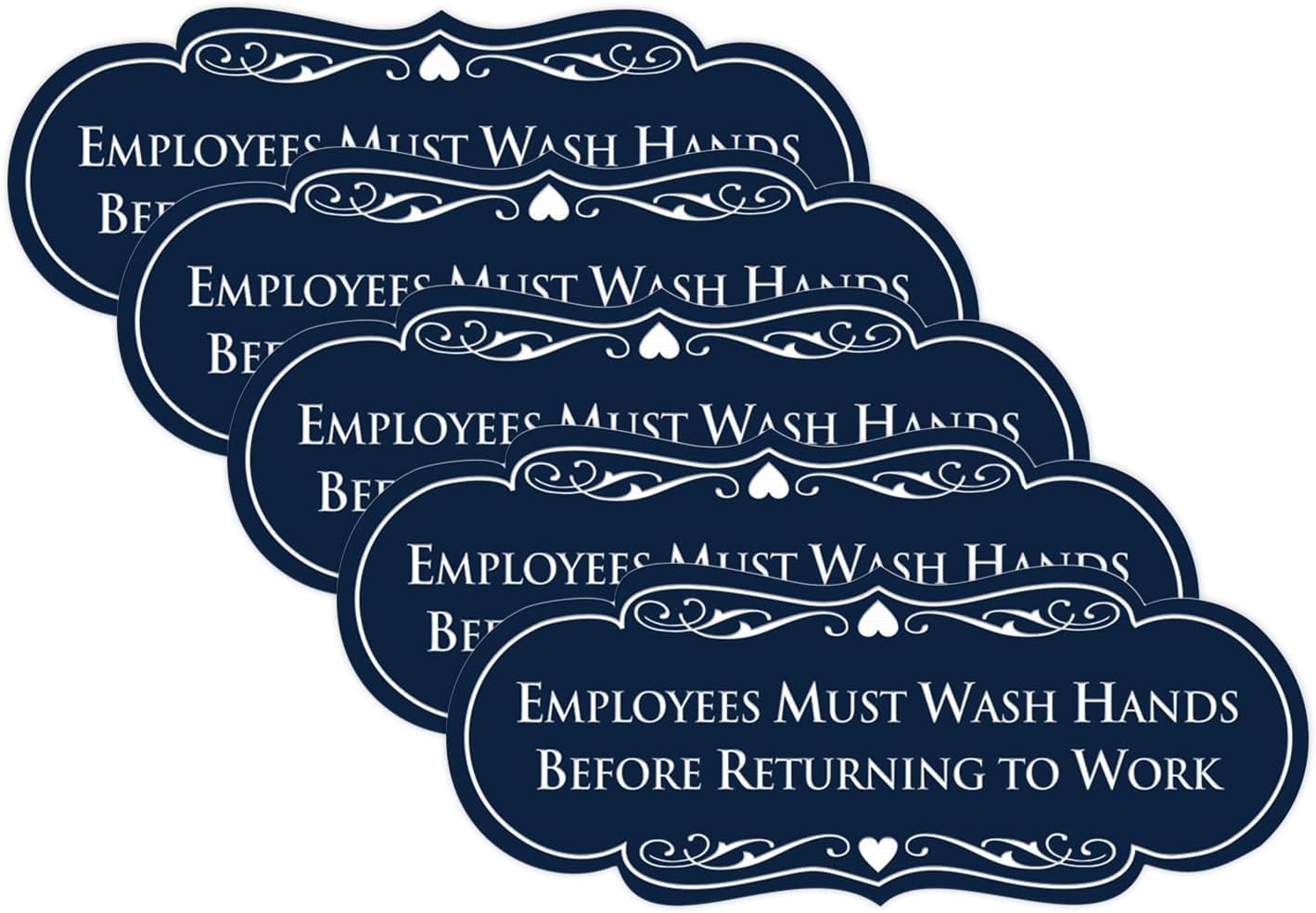 Employees Must Wash Hands Before Returning to Work Sign - 5 Pack