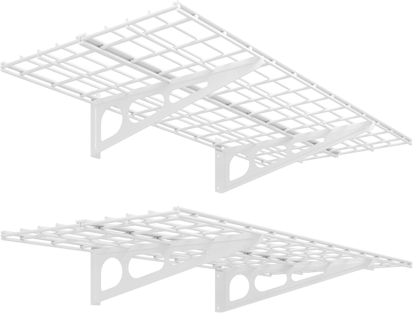 FLEXIMOUNTS 2-Pack 2x4ft Wall Shelf Garage Storage Rack
