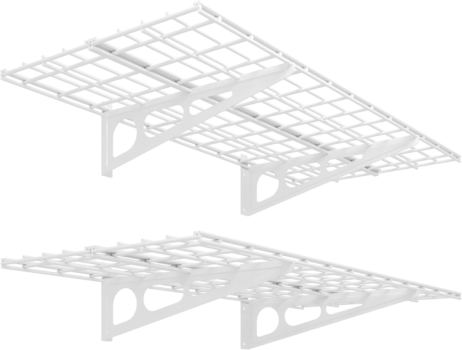 FLEXIMOUNTS 2-Pack 2x4ft Wall Shelf Garage Storage Rack