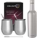 Insulated Stainless Steel Wine Tumblers Set with Bottles for Travel