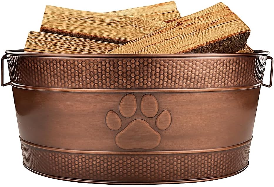 25-Quart Firewood Storage Tub for Indoor and Outdoor Use