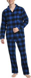 Mens Flannel Pajama Set 100% Cotton Plaid - Warm Soft Winter Sleepwear