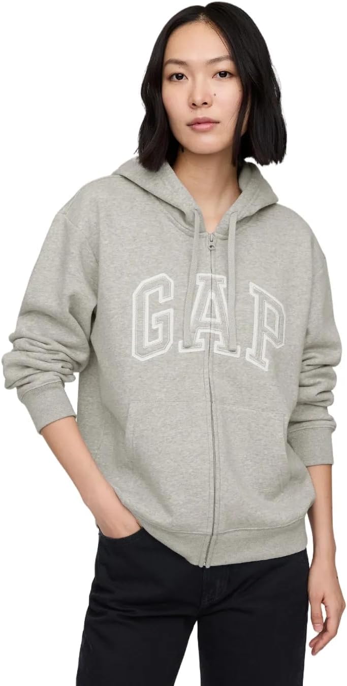 GAP womens Logo Hoodie Full Zip Sweatshirt for Cozy Comfort