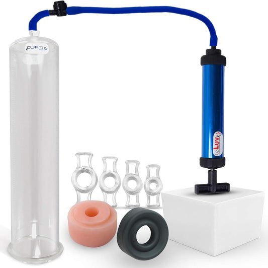 LeLuv Aero Penis Pump with Silicone Hose and Constriction Rings