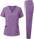 Dagacci Scrubs for Women Set 4-Way Stretch Top and Pants (Style WRCB)