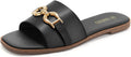 Women's Flat Sandals Square Open Toe Slides - Comfortable Summer Wear
