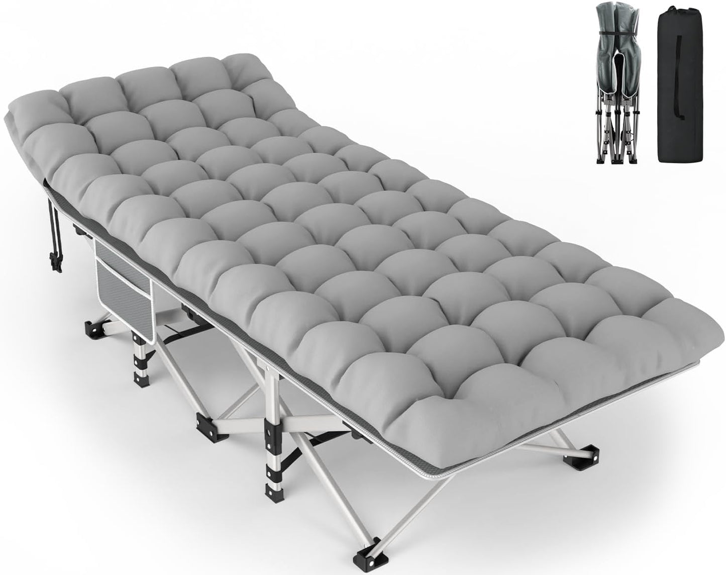 ZENPETIO 28In Folding Camping Cot for Outdoor Comfort & Durability
