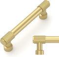 Amerdeco Brushed Gold Knurled Cabinet Pulls 10 Pack 3.75in CC