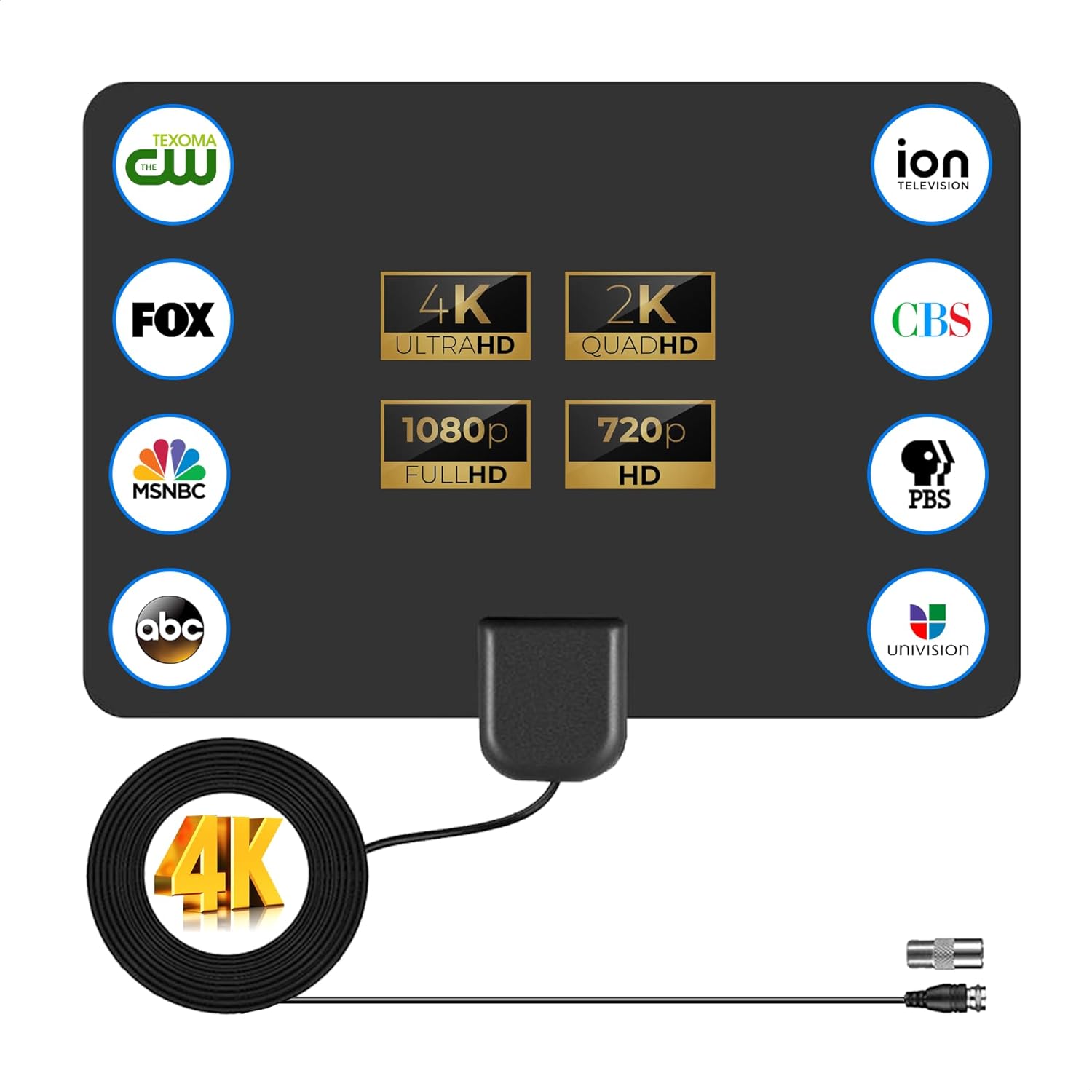 Enhanced 2024 Indoor TV Antenna - 360 Reception 4K HD