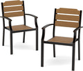 Outdoor Dining Chairs Set of 2 - All-Weather Stackable Patio Chairs
