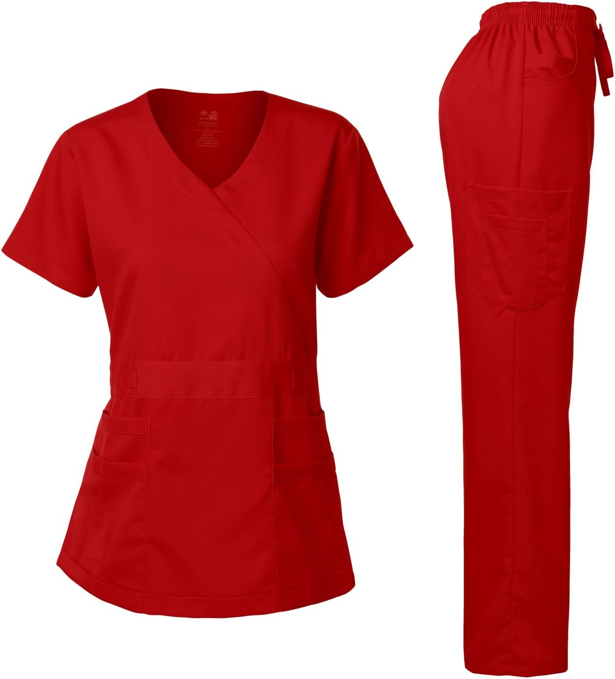 Ultra-Soft Stretch Scrub Set for Women with Y-Neck Top
