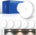 Motion Sensor Puck Lights Rechargeable 6 Pack - Bright, Long Battery