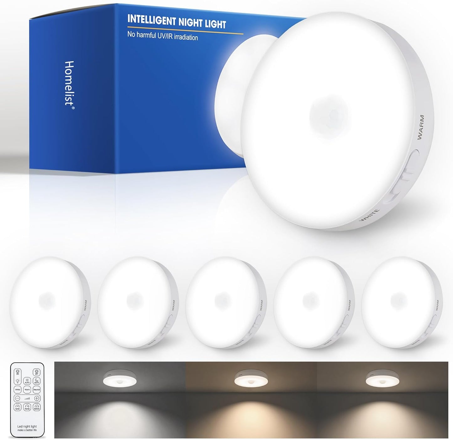 Homelist Ultra Bright Motion Sensor Lights for Indoor Use