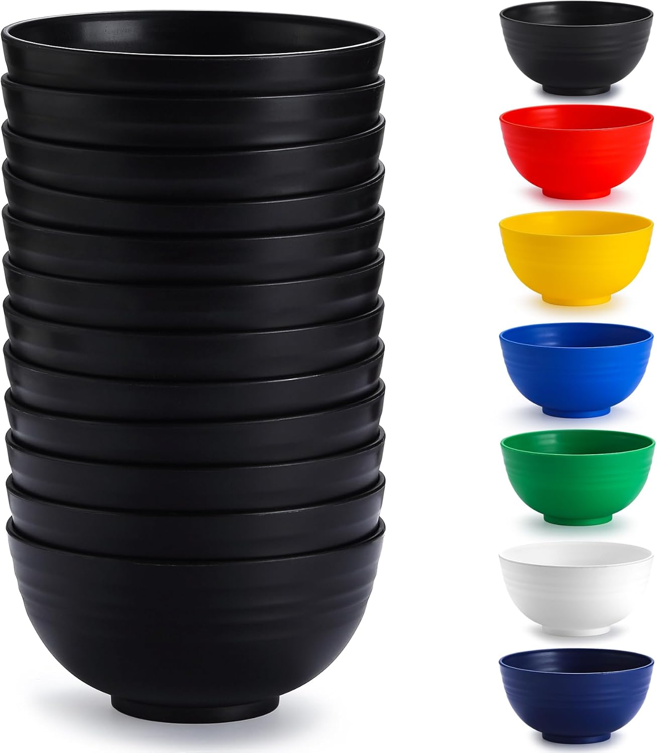 Premium 25oz Black Plastic Bowls Set - Reusable & Sturdy for Every Occasion