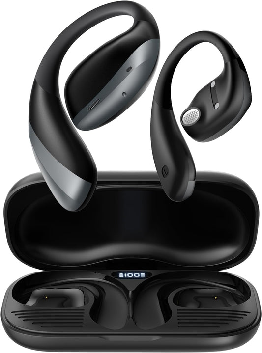 Open Ear Headphones with 56H Playtime and IPX6 Waterproof Design