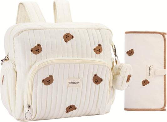 Diaper Bag Backpack with Changing Pad & Insulated Pockets