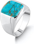 Solid 925 Sterling Silver Cushion Gemstone Men Signet Ring