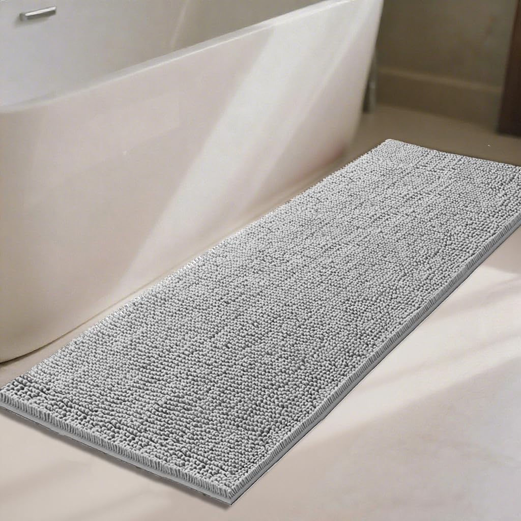 Ultra Absorbent Chenille Bath Mat 60x24 for Ultimate Comfort