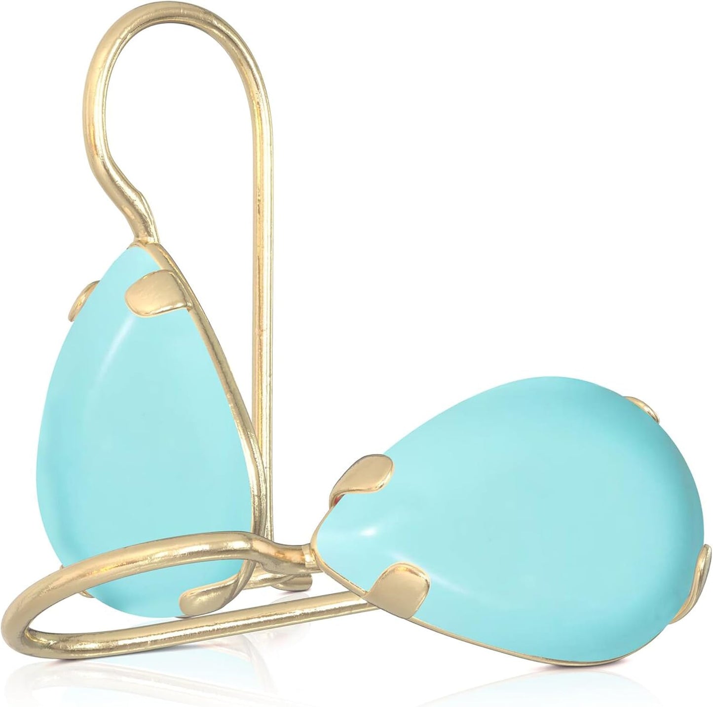 14K Solid Gold Teardrop Earrings for Women - Elegant Design