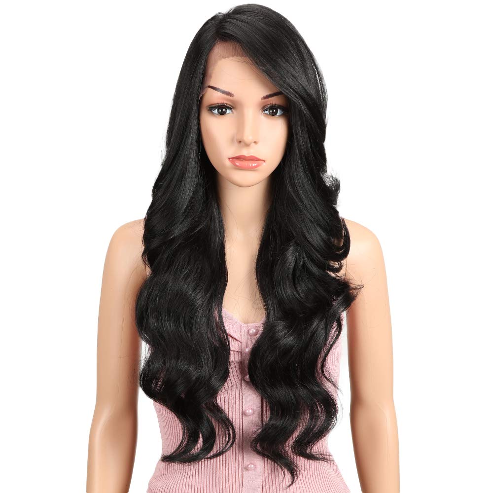Joedir 26 Inch Big Curly Wavy Lace Frontal Wig for Women
