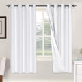 100% Blackout Curtains Linen Textured 2-Panel Set 52x72 in - Pure