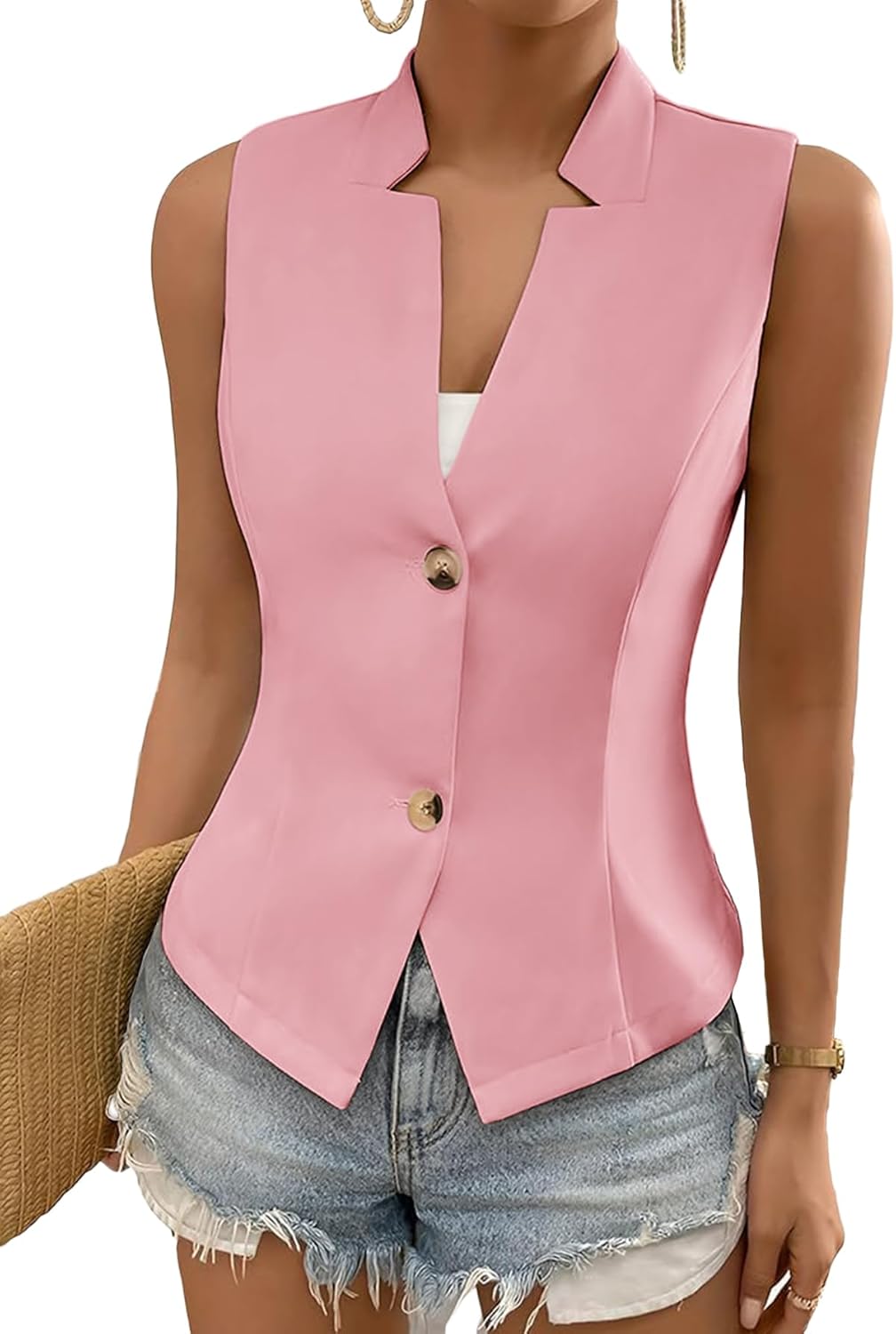 Mina Self Women's Sleeveless Sweater Vest - Elegant Office Wear