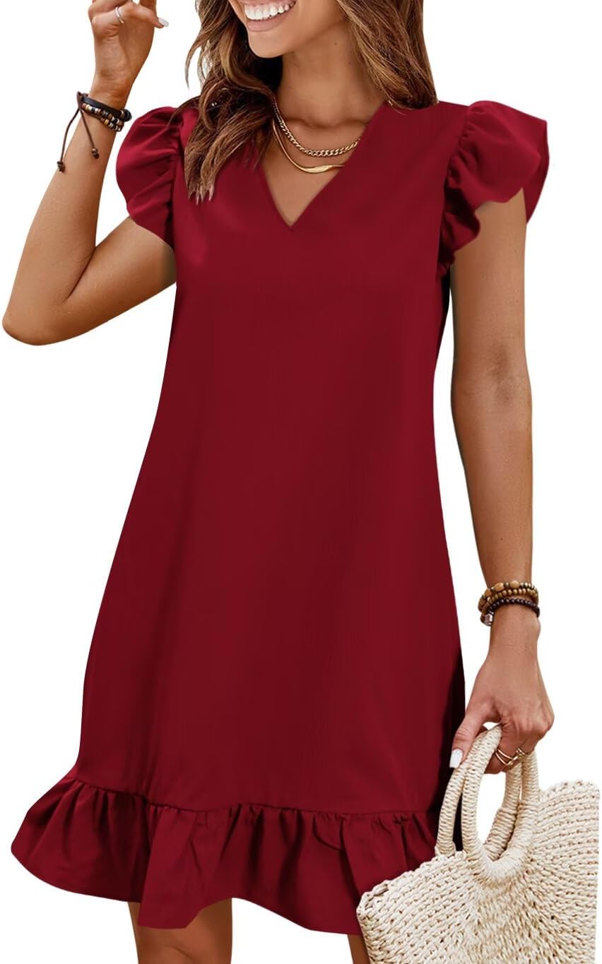 Stylish QACOHU Spring Summer Dresses for Women with Ruffle Hem