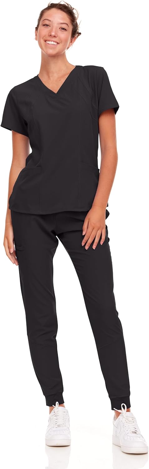 Natural Uniforms Womens Cool Stretch Jogger Scrub Set for Comfort