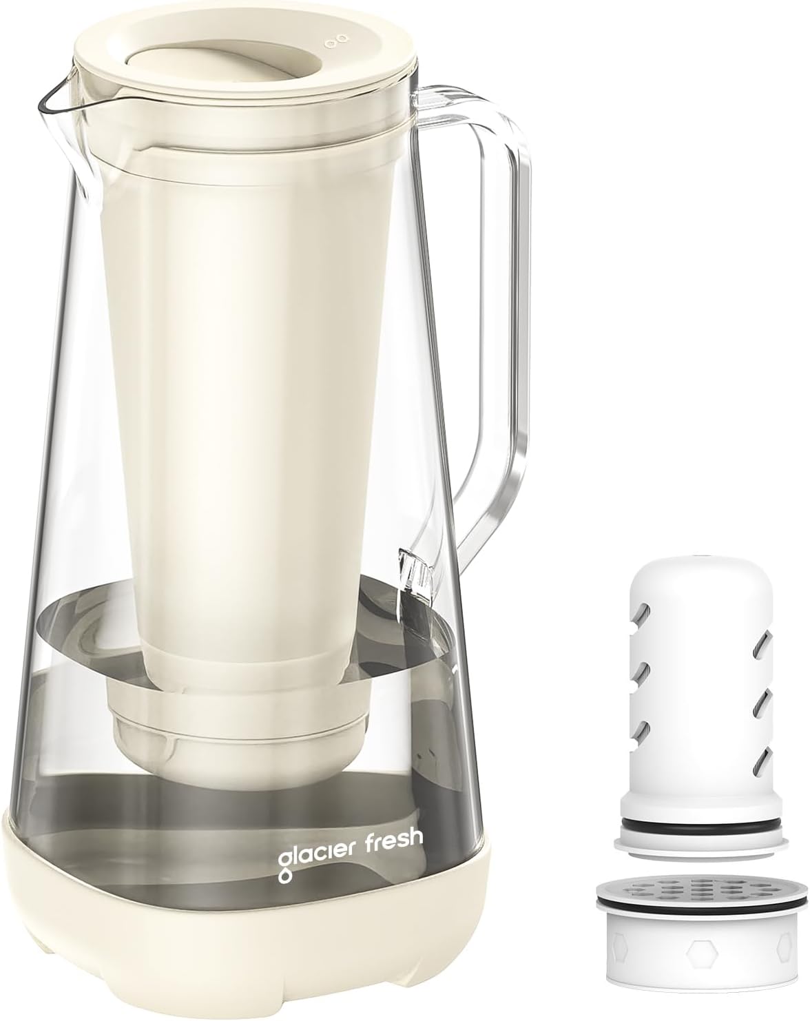 GLACIER FRESH 7 Cup Purela Glass Water Pitcher for Clean Water