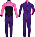 Kids Wetsuit for Girls Boys Toddler and Youth 3mm Neoprene - Back Zip