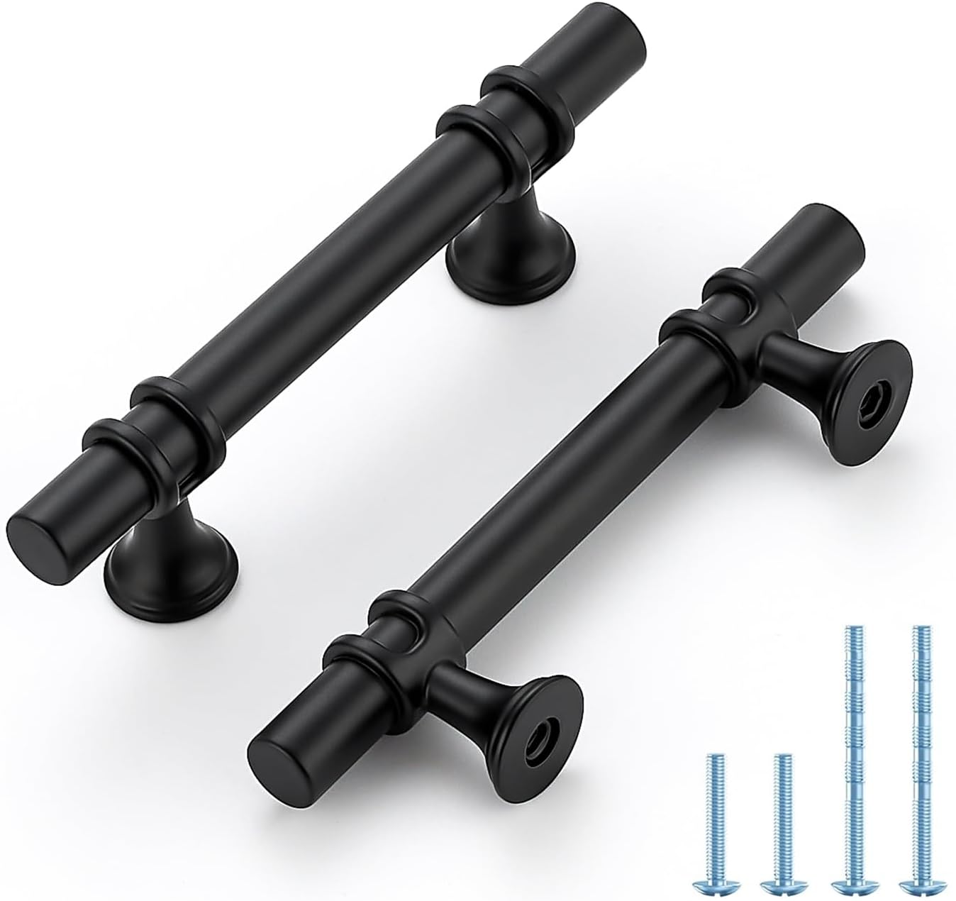 Matte Black Cabinet Handles for Modern T-Bar Drawer Pulls