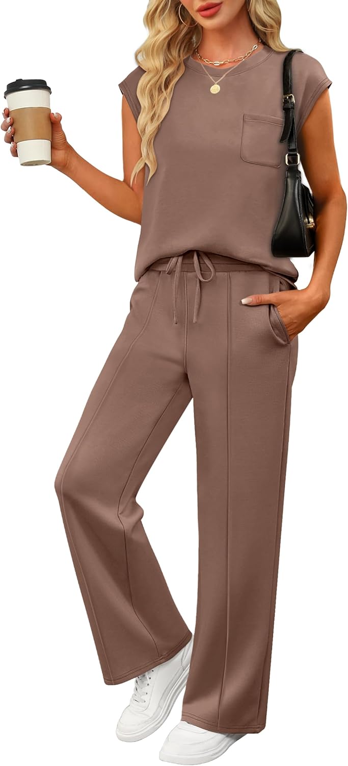 ANRABESS Two Piece Sets for Women Summer Casual Lounge Outfits