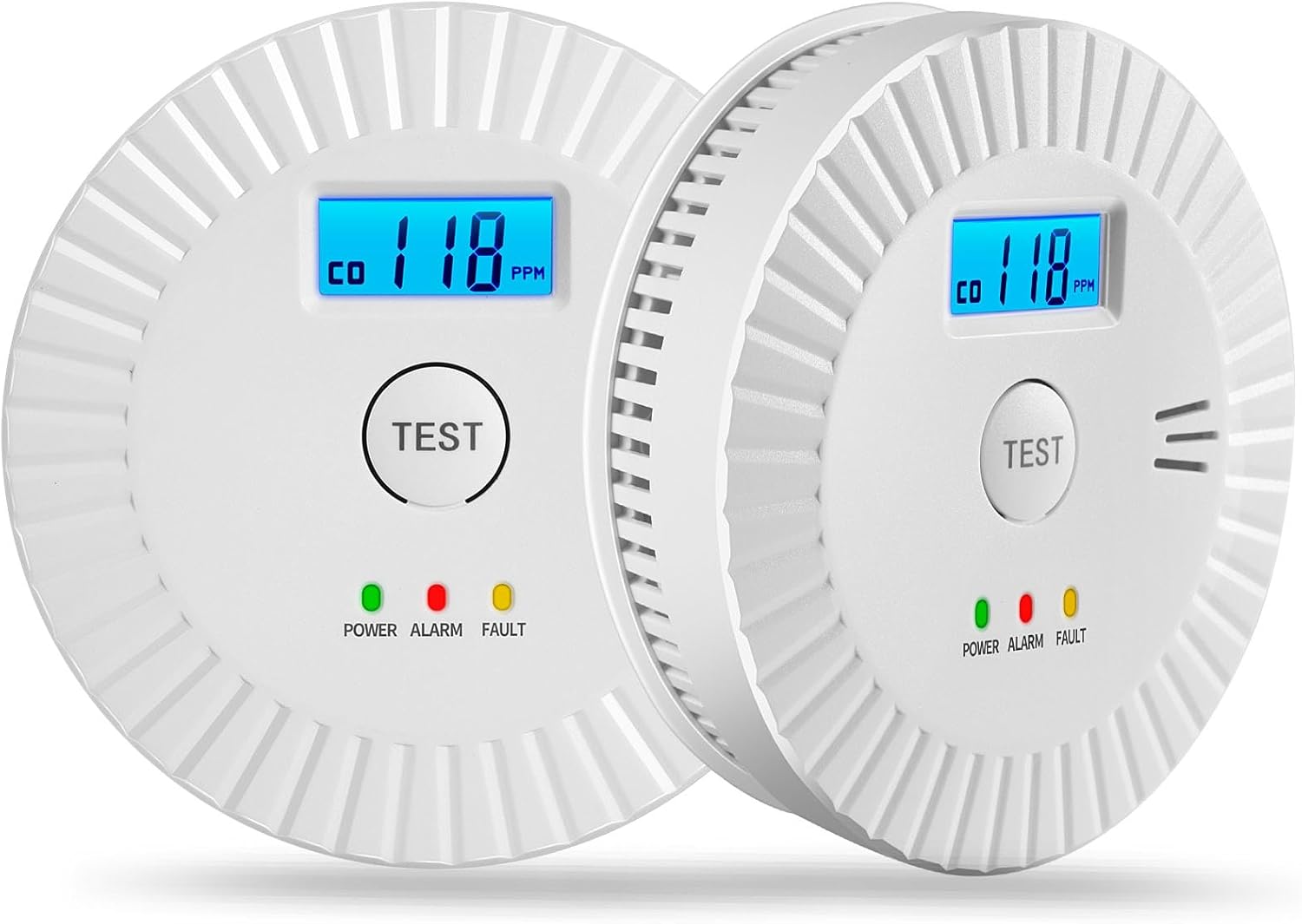 2 Packs Smoke and Carbon Monoxide Detector with LCD Display
