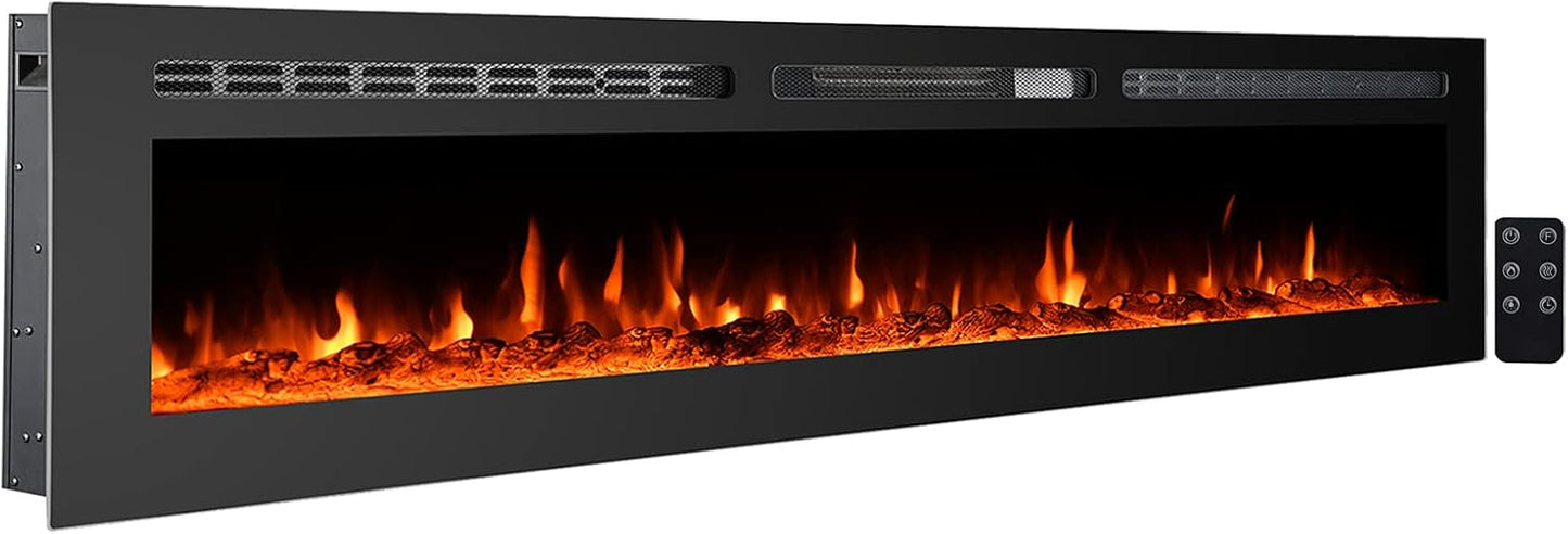 CharaVector 80 Electric Fireplace Insert - Remote Control & Energy Efficient