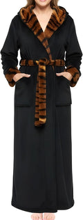Alexander Del Rossa Womens Long Plush Hooded Robe - Cozy, Ankle-Length