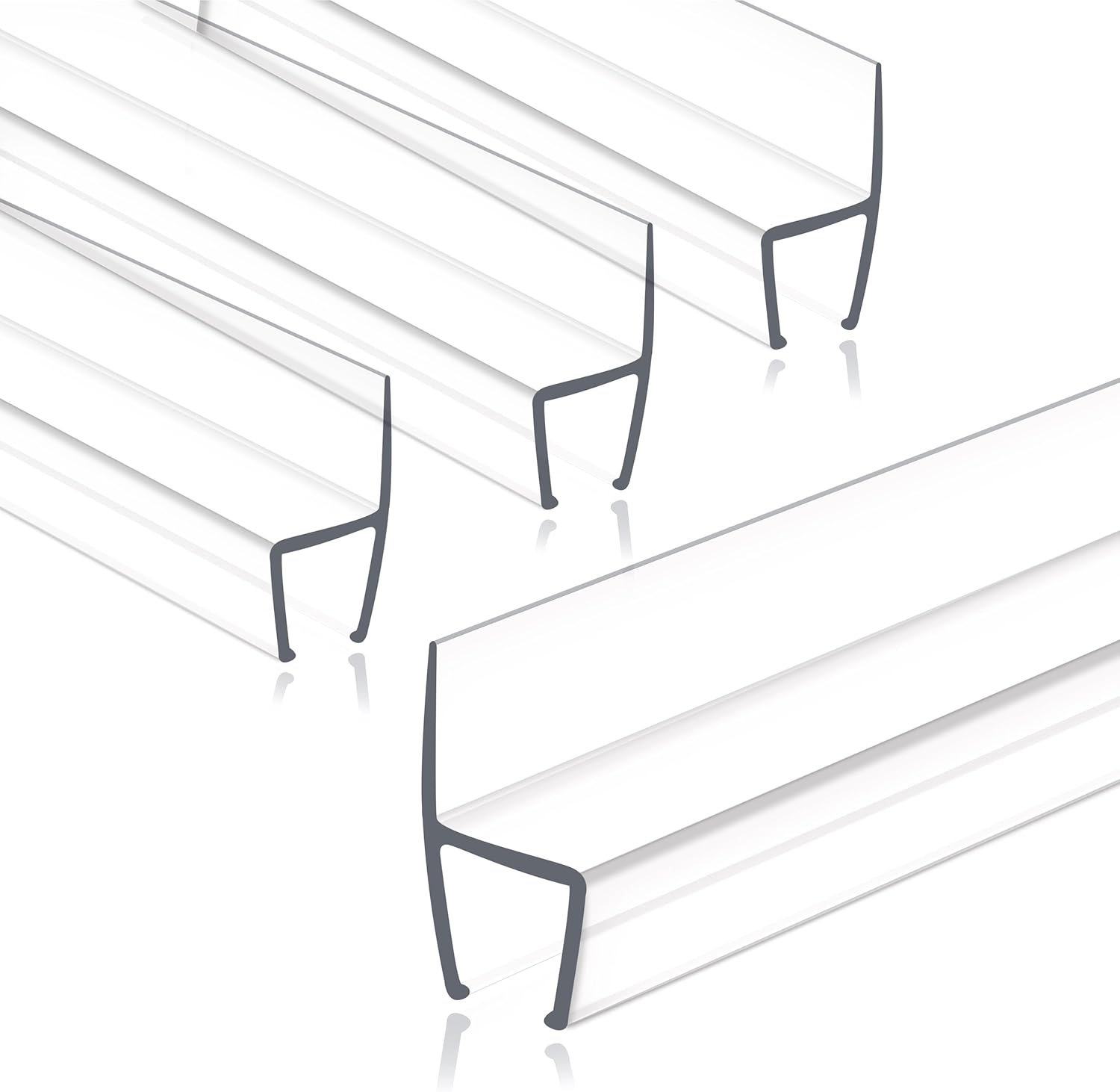Frameless Shower Door Seal Strip 4 Pack for 3/8 Inch Glass