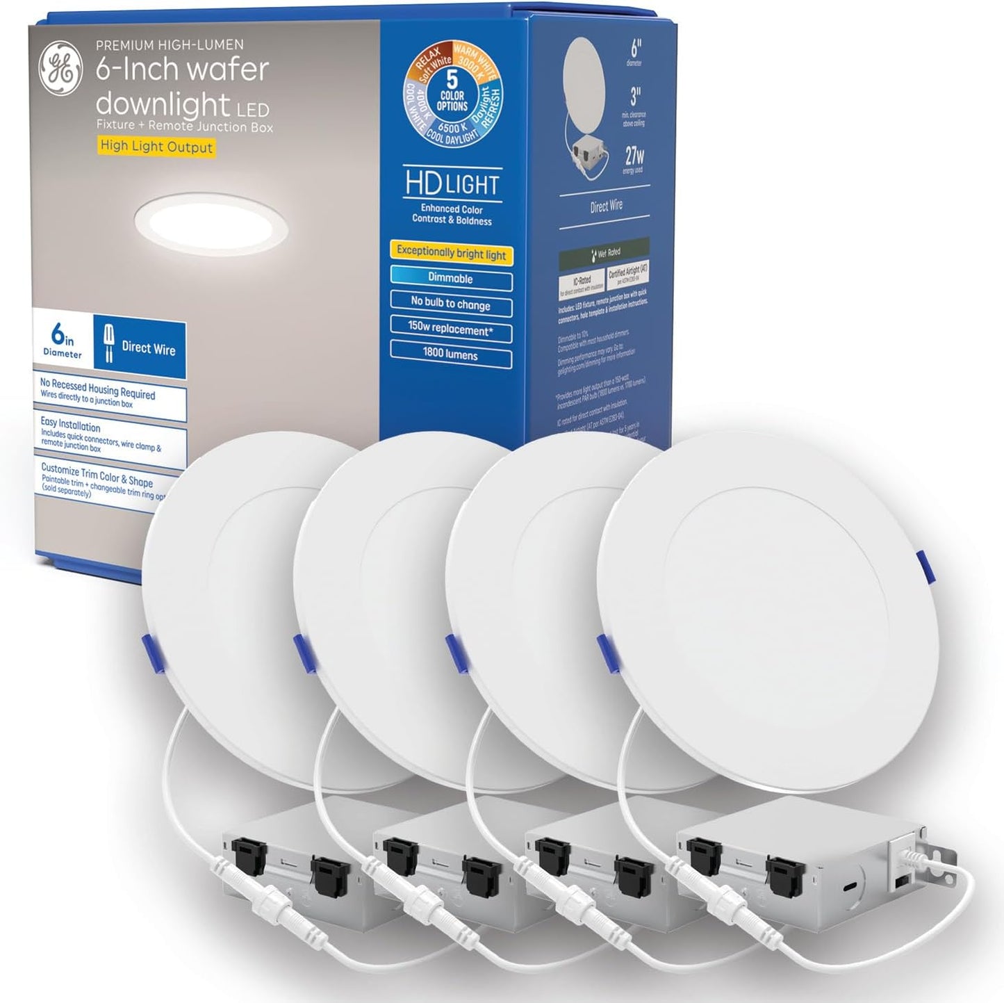 GE Color Select LED Wafer Downlight - Premium High-Lumen Light