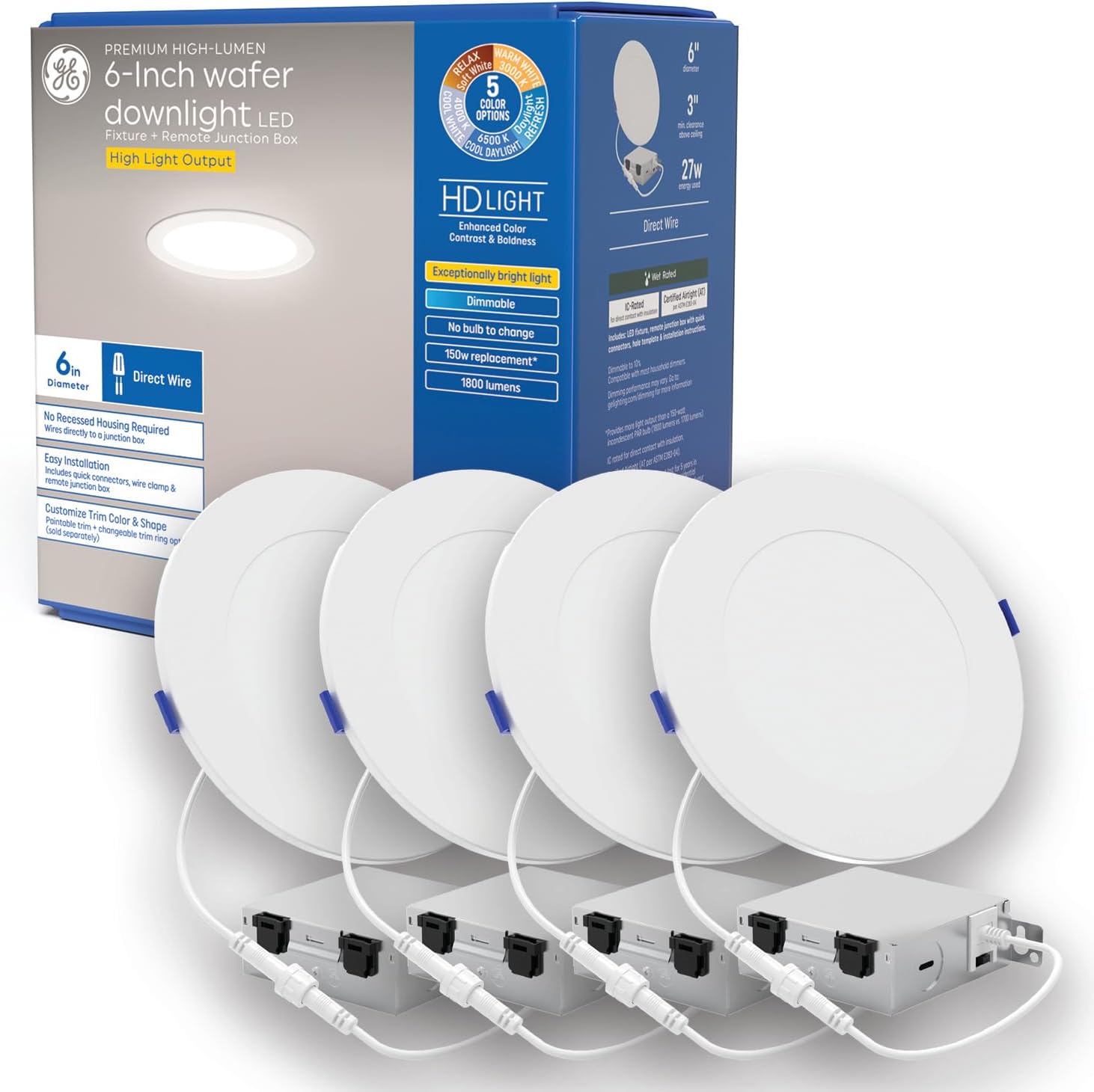 GE Color Select LED Wafer Downlight - Premium High-Lumen Light